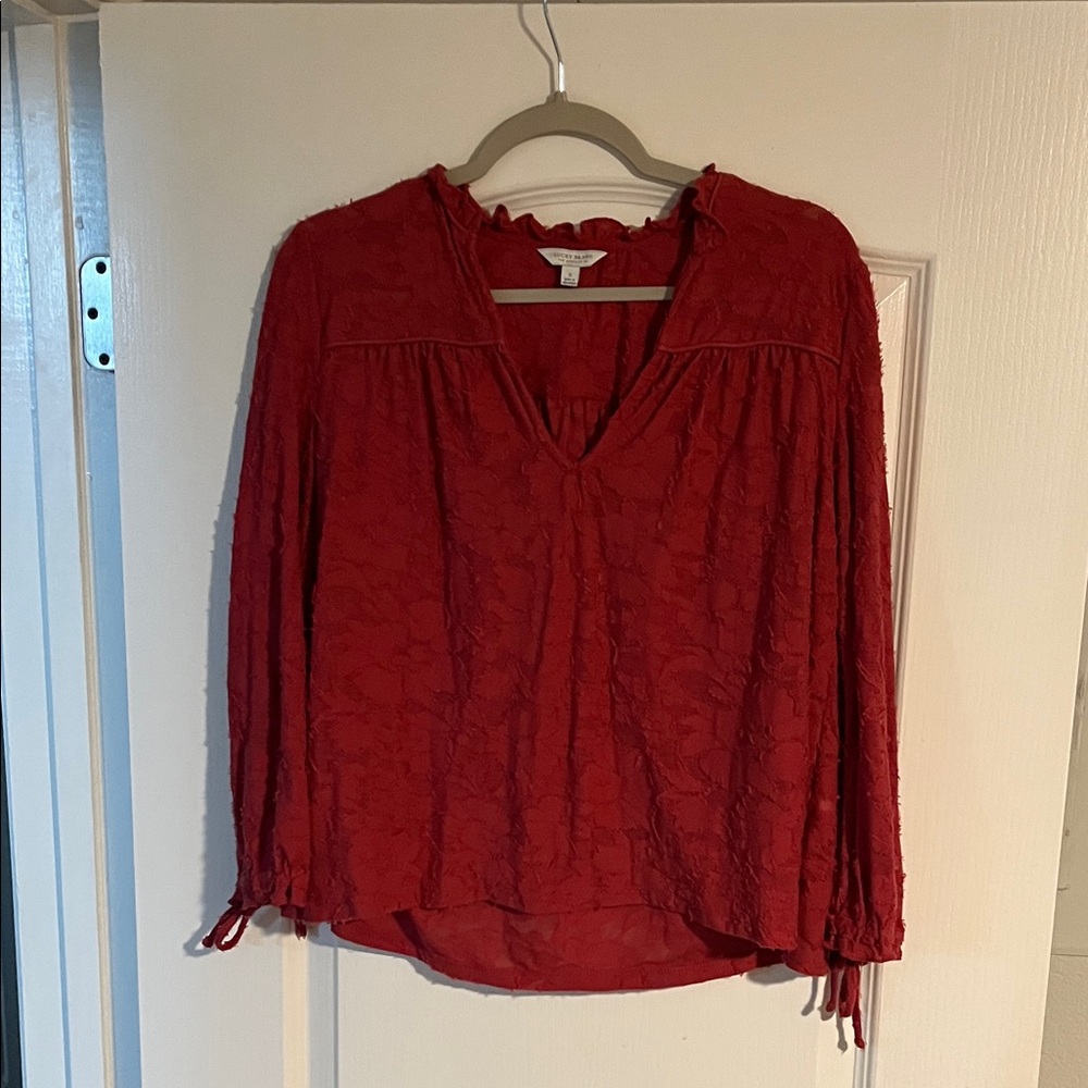 LUCKY BRAND Dark Pink Textured Women’s Top